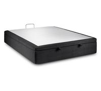 Sommier Coffre Tissu Noir 140x190 H39cm -Coffre spacieux intgr