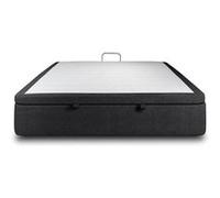 Sommier Coffre Tissu Noir 140x190 H39cm