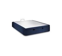 Sommier Coffre Velours Bleu 160x200 H39cm Bleu océan