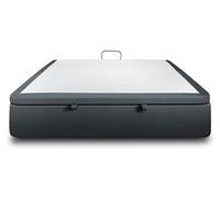 Sommier Coffre Velours Gris anthracite 200x200 H39cm