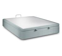Sommier Coffre Velours Gris bleut 200x200 H39cm -Confort, style et rangement
