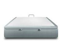 Sommier Coffre Velours Gris bleute 140x190 H39cm Gris bleuté