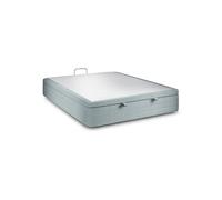 Sommier Coffre Velours Gris bleuté 160x200 H39cm Gris bleuté