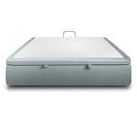 Sommier Coffre Velours Gris bleuté 160x200 H39cm Gris bleuté