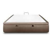 Sommier Coffre Velours Taupe 200x200 H39cm Taupe