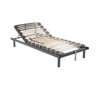 Sommier de relaxation monté sur tenons - VENTE-UNIQUE - 3 plans de couchage - Fermeté réglable - 80x200cm