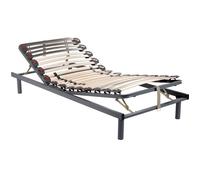 Vente-Unique - Sommier de Relaxation Manuel monté sur tenons, 3 Plans de Couchage, fermeté réglable par curseurs - 70 x 190 cm
