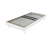 Sommier Déco En Kit + Pieds 90x190 - Decokit 18 Lattes Bois - Blanc - H. 13 Cm Blanc