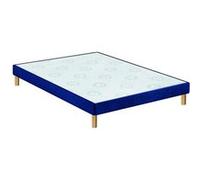 Sommier déco Merinos bleu nuit 15 cm avec pieds 160x200 Chiné Bleu Nuit G
