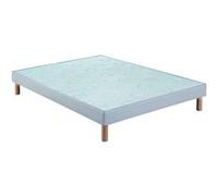 Sommier déco Merinos sable 15 cm avec pieds 160x200 Peau de pêche gris béton G