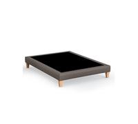 Sommier déco simili cuir cacao - 180x200