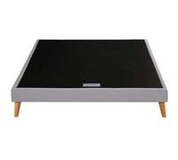 Sommier à lattes 140 x 200 SIMMONS - 4 pieds bois - Caisse en bois massif - Lattes fixes en bois 98 mm de largeur -