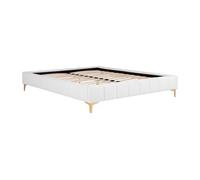 Sommier déco tapissier 160 x 200 cm tissu bouclette et pieds dorés - SHEN de YSMEE