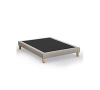 Sommier déco tapissier beige lin - 160x210