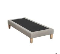 Sommier déco tapissier beige lin - SOMEO 120x190 - Ecru - Garantie 5 ans - Someo