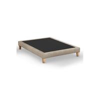 Sommier déco tapissier beige sable - 160x190