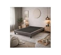 Sommier déco tapissier en tissu bouclette Nuage 80x200 Gris Granit