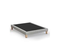 Sommier déco tapissier gris céleste - 180x210