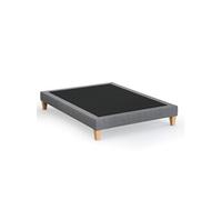 Sommier déco tapissier gris orage - 130x190