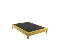 Sommier déco tapissier jaune Aurore - 140x190