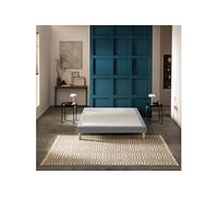 Sommier déco tapissier Mediano gris clair - 140x190