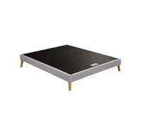 Sommier à lattes 140 x 200 SIMMONS - 4 pieds bois - Caisse en bois massif - Lattes fixes en bois 98 mm de largeur -