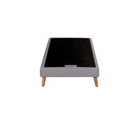 Sommier à lattes 90 x 200 SIMMONS - 4 pieds bois - Caisse en bois massif - Lattes fixes en bois 98 mm de largeur -