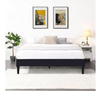 Sommier Déhoussable 160x200 cm - 20 cm - 13 Lattes - Montage Rapide et Facile - Housse Lavable - Confort Optimal - Opale Noir