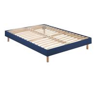 Sommier démontable - MERINOS - 90x200 Bleu - Lattes multiplis - Pieds inclus