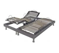 Sommier Electrique 2 X 80 X 200 S62 Electrique 2x80x200 Cm Gris Gris