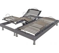 Sommier Electrique 2 X 80 X 200 S62 Electrique 2x80x200 Cm Gris Gris
