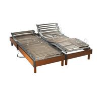 Sommier électrique de Relaxation à Lattes en Bois mérisier 2x70x190
