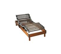 Sommier électrique de relaxation à lattes en bois mérisier 90x200