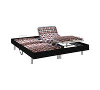 Sommier électrique de relaxation déco 2x48 plots - 2 x 70 x 190 cm - Noir - NAFURI de YSMEE