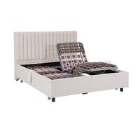 Sommier électrique de relaxation déco 2x48 plots - 2 x 70 x 190 cm - Tissu - Beige - NALU de YSMEE