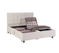 Sommier électrique de relaxation déco 2x48 plots - 2 x 70 x 190 cm - Tissu - Beige - PITUS de DREAMEA