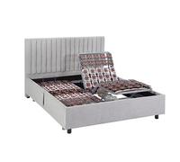 Sommier électrique de relaxation déco 2x48 plots - 2 x 70 x 190 cm - Tissu - Gris - NALU de DREAMEA