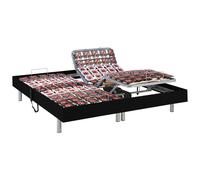 Sommier électrique de relaxation déco 2x65 plots - 2 x 80 x 200 cm - Noir - NAFURI de DREAMEA