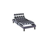 Sommier électrique de relaxation tout plots tissu gris clair 90x190