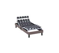 Sommier électrique de relaxation tout plots tissu taupe 70x190