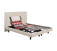 Sommier 2 x 90 x 200 Escapade Relax 1820D + Tête de lit Lin