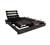Sommier électrique summum finition bois 2x90x200 Multicolore G