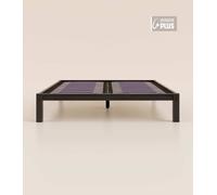 Sommier en bois 180x200 cm Plus - Bois de bouleau massif éco-responsable - Noir - Haut de gamme - Durable et robuste - Tediber