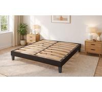 Olympe Literie | Sommier à Lattes en Bois 200x200 cm avec Pieds - Cadre de Lit Robuste et Stable - Hauteur 30 cm - Facile à Monter - Gris Anthracite