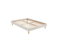 Sommier en kit déco sable blanc - 140x190