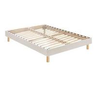 Sommier en kit déco sable blanc - 140x200