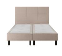 Ensemble boxspring 3 en 1 sommier + tête de lit + pieds ENCHANTEUR Chenille lin 2x90x200