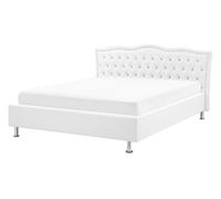 Beliani - Lit en cuir blanc 140x200 cm METZ