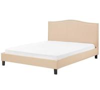Sommier et Cadre pour Lit Double 180 x 200 cm en Tissu Beige Moderne Montpellier
