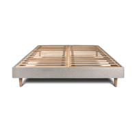 Sommier Kit Bouclette Gris 140x190 H29cm Sommeil de plomb - Sommier en bois massif avec Pieds bois cones 15 cm